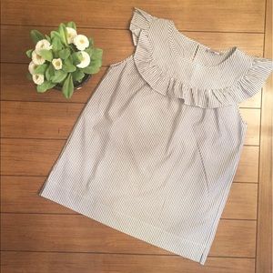 Loft Ruffle Neck Shell NWOT